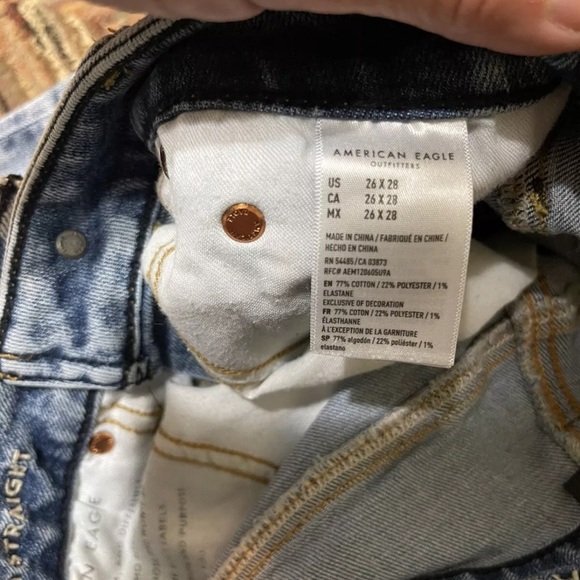 America Eagle Outfitters slim Mens Jeans Size 26 X 28 Cotton Denim Straight - Picture 2 of 4